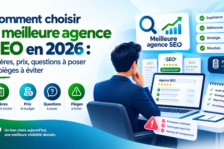 Comment choisir la meilleure agence SEO en 2026 : critères de sélection, prix, questions à poser et pièges à éviter.