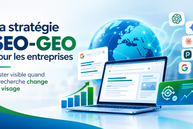 Stratégie SEO-GEO pour les entreprises : améliorer la visibilité sur Google et les moteurs de recherche basés sur l’intelligence artificielle.